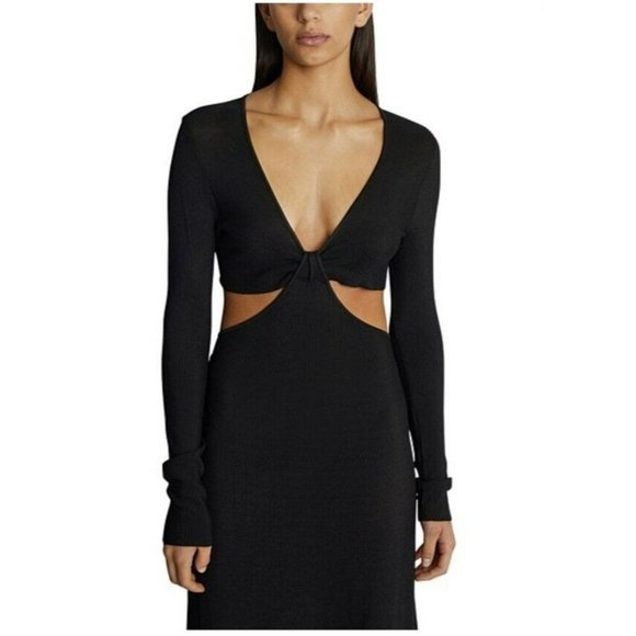 NEW Camilla and Marc Alvar Knit Maxi Dress Black Size 8 cut out sides RRP $850 - Picture 4 of 6